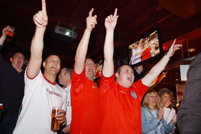 England fans in Vision Bar are enjoying the win against Croatia.