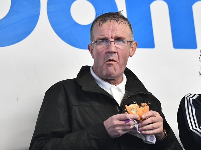 Enjoying a snack before the match