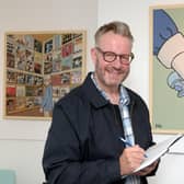 Artist Pete McKee. Pete will be competing in the British Transplant Games after having a liver transplant in 2017.