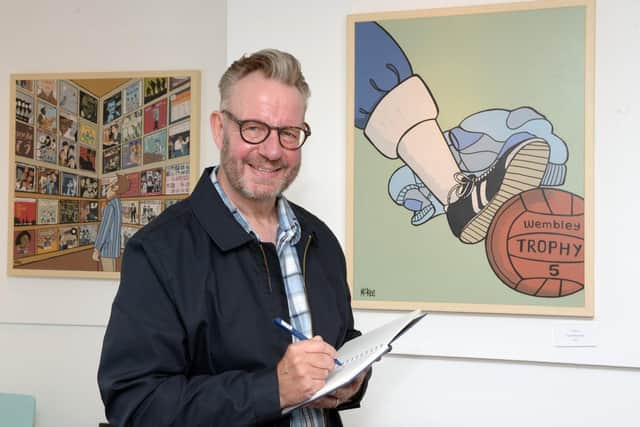 Artist Pete McKee. Pete will be competing in the British Transplant Games after having a liver transplant in 2017.