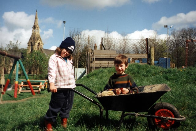 Burngreave Environment Group helped city youngsters plant fruit trees around the Burngreave Adventure Playground in 1998