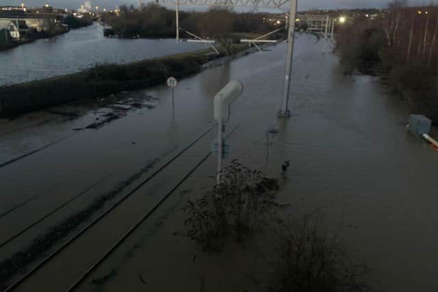 Flooding at Rotherham Central (pic: Northern)