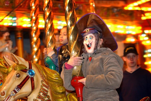 A Ghoul on the carousel at the top of Fargate in 2003