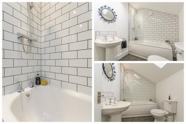 The £350,000-plus cottage boasts two sizeable and attractive family bathrooms. One serves the two bedrooms at one end of the property, while the other serves the two bedrooms at the opposite end. Recently fitted, they come with a fitted bath and overhead shower, low-flush WC, tiled floors and walls and pedestal wash basin.