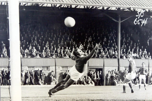 Town goalkeeper John Roberts in action on October 8, 1967.