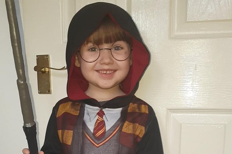Jorgie aged 4, dressed as Harry potter