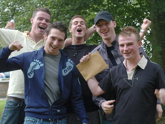 A level results day at Silverdale School, Sheffield. Celebrations all round for these students.