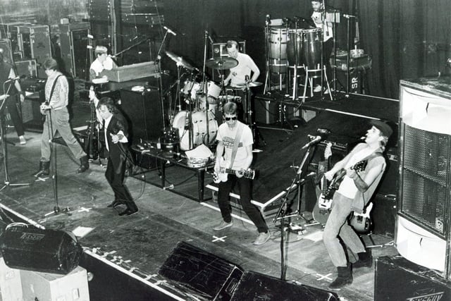 The Animals rock group perform on stage at the Sheffield City Hall, December 16, 1983