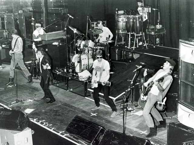 The Animals rock group perform on stage at the Sheffield City Hall, December 16, 1983