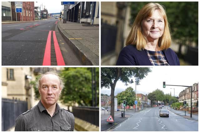 Sheffield council is proposing to roll-out London-style ‘Red Routes’ with bus lanes operating from 7am-7pm on Ecclesall Road and Abbeydale Road. Pictured - councillors Douglas Johnson and Julie Grocutt