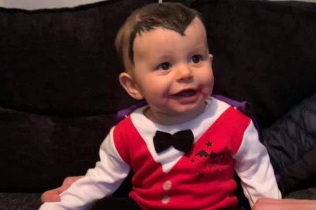 Nicole Gotts sent this picture of little vampire Carter, aged 8 months.