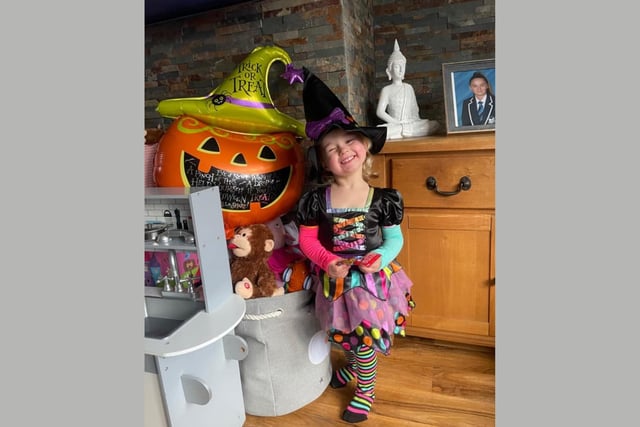 Three year old Eve loved her time as a witch over the weekend!