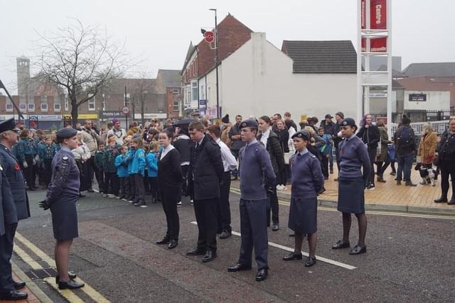 Residents honouring the fallen in Sutton.