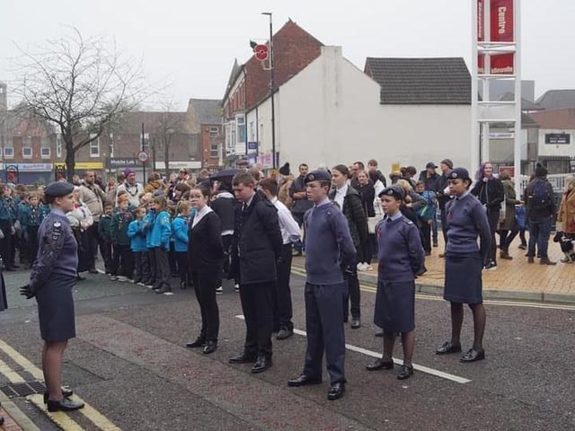 Residents honouring the fallen in Sutton.