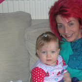 Then: NSPCC Sheffield's Helen Westerman with her young daughter, Miri