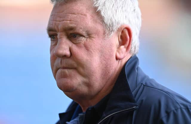 Manager Steve Bruce faces the media after the Premier League match between Burnley and Newcastle United at Turf Moor.