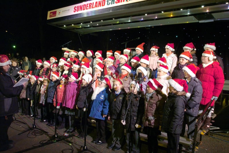 The Castletown Primary School choir at the 2009 lights ceremony. Can you spot someone you know?