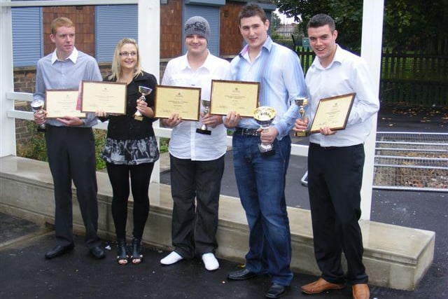 Doncaster Council Craft Apprentices celebrated their achievements at a recent awards ceremony.

 Pictured in 2010 were Lewis Fitzpatrick, 2nd year apprentice of year (gas fitter), Jessica Pell -Taylor, 3rd year apprentice of year (electrician), Adam Coultard, 4th year apprentice of year (electrician), Liam Dyer, Doncaster Council Public Buildings Maintenance overall apprentice of year (electrician) and Luke Camplin, 1st year apprentice of year (gas fitter). Not pictured - Grant Webster, overall Transport Services apprentice of year (Motor Vehicle Technician).