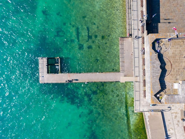The water at the Hot Walls looks so inviting here. Taken by Michael Woods from local, family-run business Solent Sky Services. They're PFCO and fully insured commercial drone pilots.