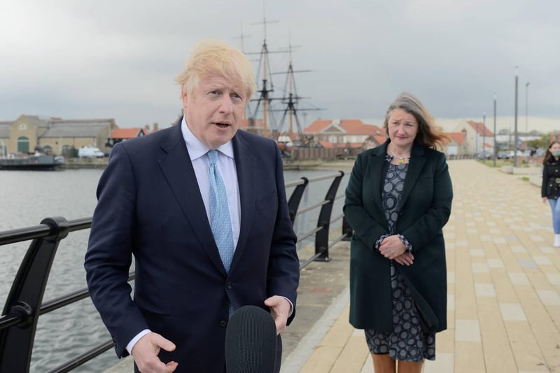 Boris answered questions and chatted to press in Hartlepool after the Conservative win (Photo by North News).