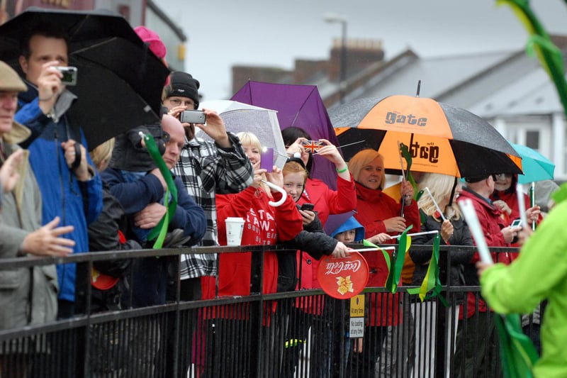 Crowds wait for the Olympic Torch to arrive at South Shields Town Hall in 2012. Were you there?