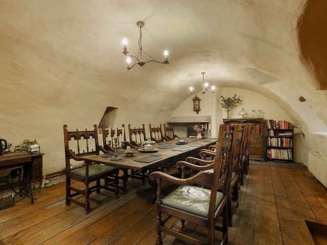 The historic dining room has plenty of room for entertaining friends and family.