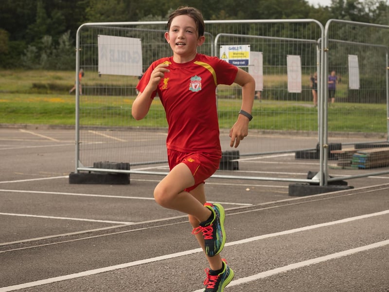 William Ewens sprints to the finish. Picture: Keith Woodland (140821-74)