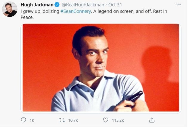 Australian actor Hugh Jackman also paid tribute