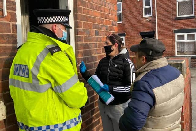 Officers in Page Hall were joined by partner agencies and community groups on February 12 as they continue with ongoing efforts to tackle anti-social behaviour and breaches of Covid-19 regulations. (Picture by South Yorkshire Police)