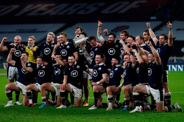 The Scotland men's rugby team got their Six Nations campaign off to a flyer, beating England at Twickenham. How many years had Scotland gone without a win at the stadium? a) 38. b) 48. c) 58.