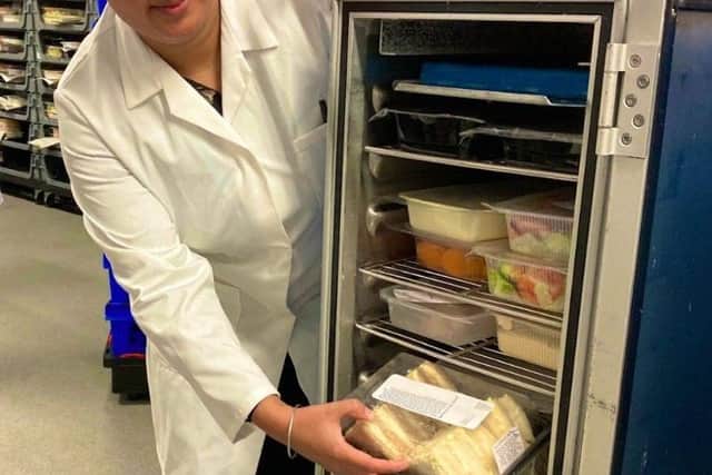 Kushboo helping out with food provision at Sheffield Hospitals’ catering facilities