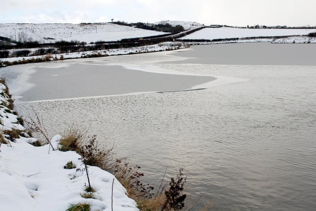 Ice on the water at Hart Reservoir off Hart Lane in 2010.