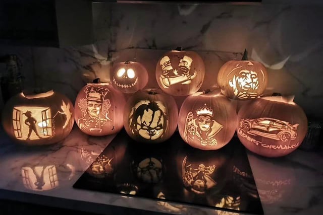 What an incredible collection of pumpkin carvings from Larnii Jo. There is Peter Pan, The Simpsons and The Mad Hatter.