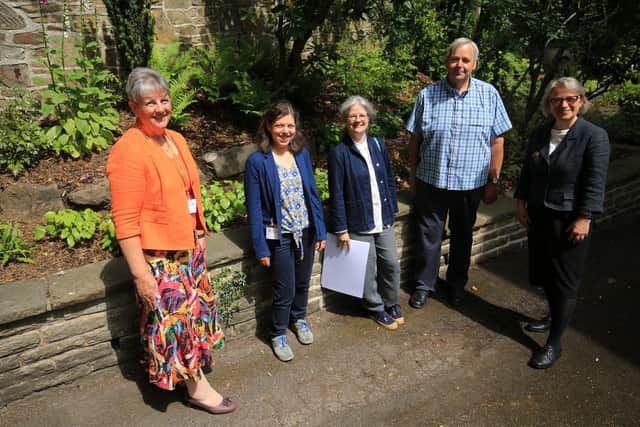 Percy Cane Rock Garden and Pocket Park at Broomhill Community Library: Pictured are Judith Pitchforth, Kathy Harbord, Jill Sinclair, Brendan Mowfort and Natalie Bennett.
Picture: Chris Etchells