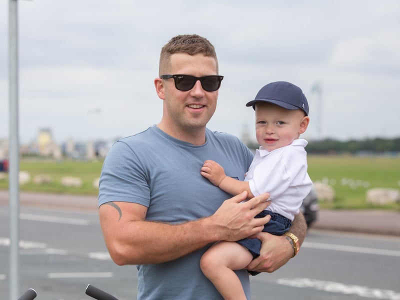 Louis Fletcher with his son, Hughie 2 outside Blue Reef Aqurium, Southsea. Picture: Habibur Rahman