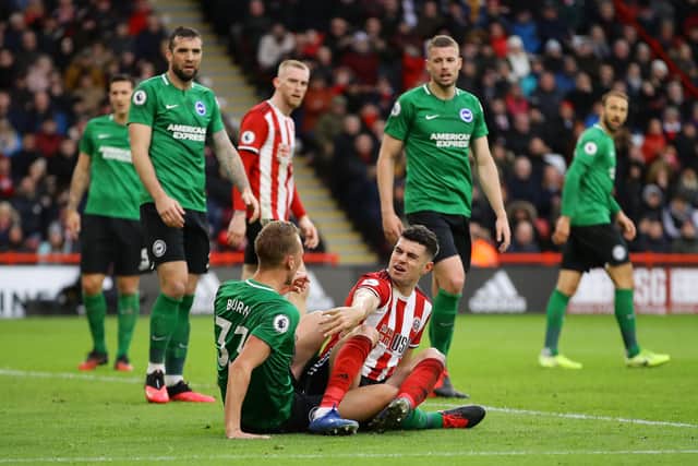 Sheffield United and Brighton & Hove Albion in action at Bramall Lane earlier this season. (Photo by Richard Heathcote/Getty Images)