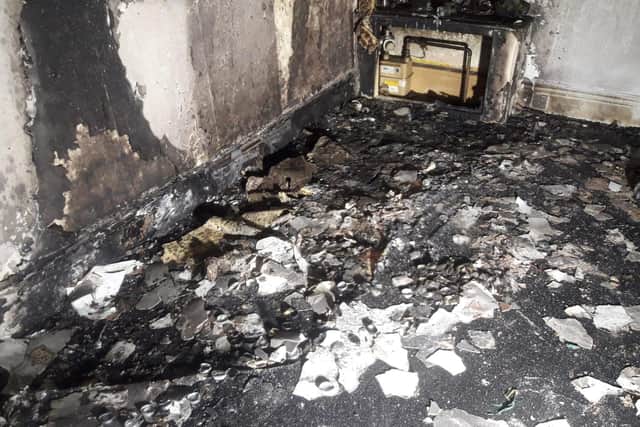 A flat on Abbeydale Road went up in flames when a romantic proposal went wrong (Pic: SYFR)