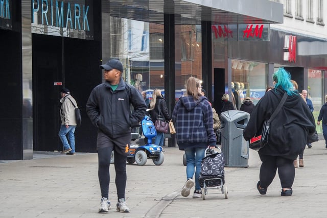 Shoppers in Commercial Road, Portsmouth, on March 20, ahead of the lockdown began.