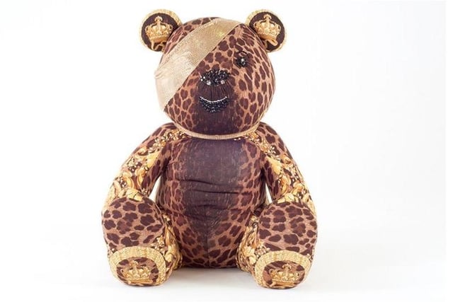 Designer brand Versace gave Pudsey a gold and leopard print makeover in 2012 (Photo: BBC Children in Need)