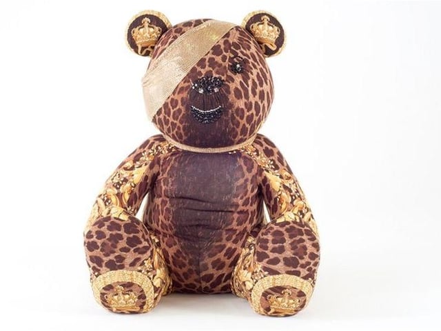 Designer brand Versace gave Pudsey a gold and leopard print makeover in 2012 (Photo: BBC Children in Need)