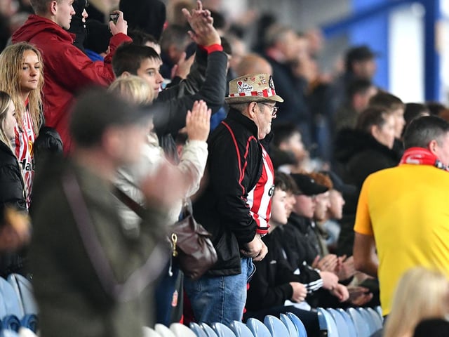 Sunderland fans at Fratton Park for the game.