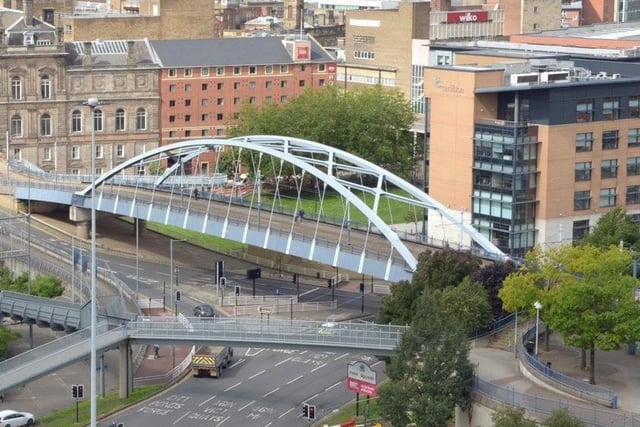 The tram bridge over Park Square is a sight seen by many arriving in the city centre.