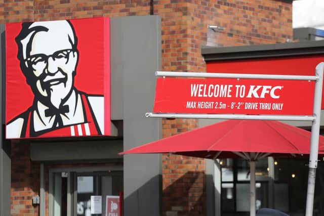 The KFC logo is pictured outside a branch of KFC (Photo by Matt Cardy/Getty Images)