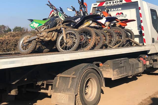 A record number of off-road bikes were seized in one day by South Yorkshire Police in an operation in Doncaster last weekend