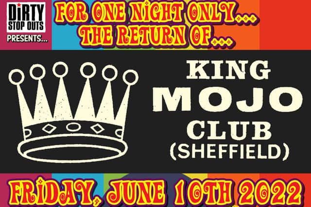 A poster for the King Mojo Club reunion in Sheffield on June 10