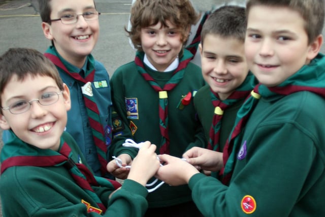 Adrian Rayworth, Charlie Whitaker, Ruski Henderson, George Tinsley, George McConologue launch Bolsover Scout Group in 2008.