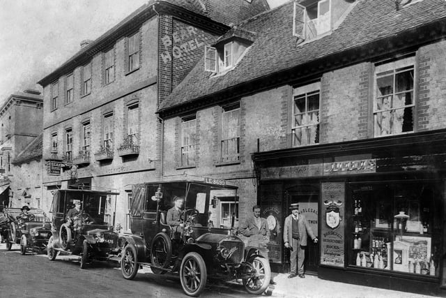 Chauffeurs waiting for guests outside the Bear Hotel, East Street, Havant