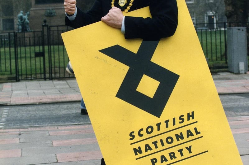 Alex Salmond, the leader of the Scottish National Party in Edinburgh's Charlotte Square in 1996.