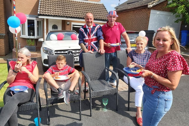 Many of the residents got decked out in the Union Jack colours