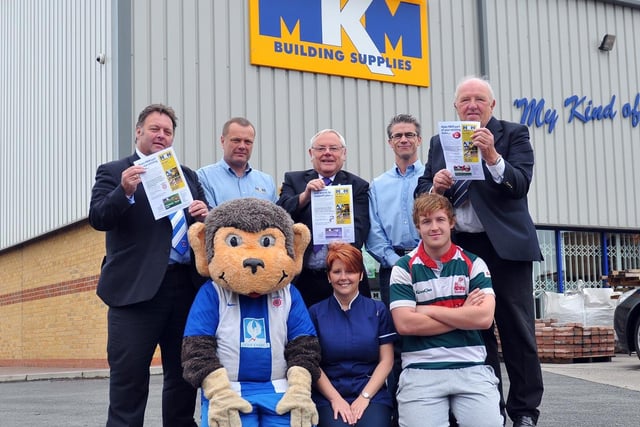 H'Angus showed his support at the launch of a new charity scheme involving the club, MKM, West Hartlepool Rugby Club and Alice House Hospice in 2011.